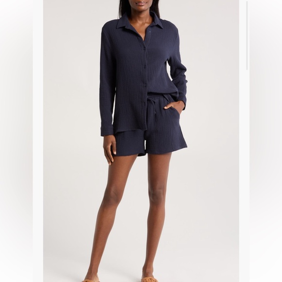 Nordstrom Double Gauze Shorts and Shirt Cover-Up Set - Picture 1 of 5